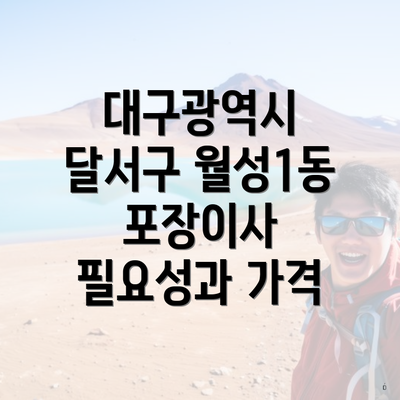 대구광역시 달서구 월성1동 포장이사 필요성과 가격