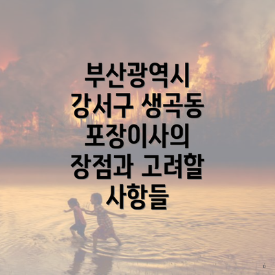 부산광역시 강서구 생곡동 포장이사의 장점과 고려할 사항들