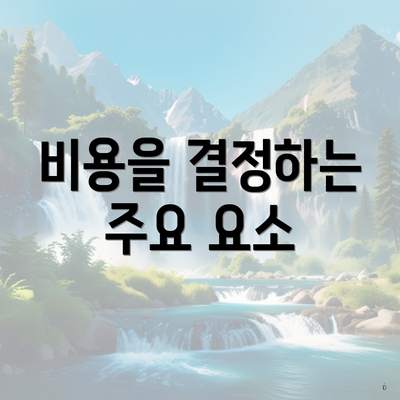 비용을 결정하는 주요 요소