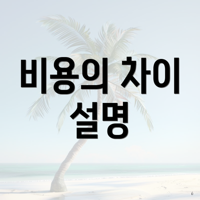 비용의 차이 설명