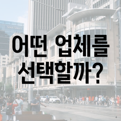 어떤 업체를 선택할까?