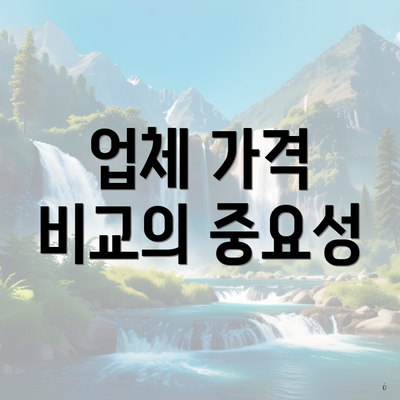 업체 가격 비교의 중요성