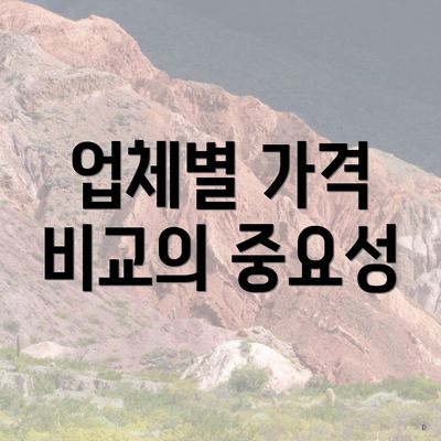 업체별 가격 비교의 중요성