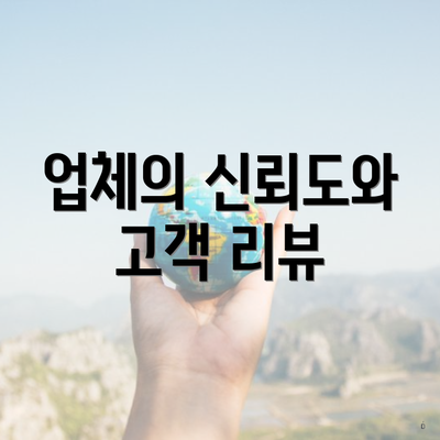 업체의 신뢰도와 고객 리뷰