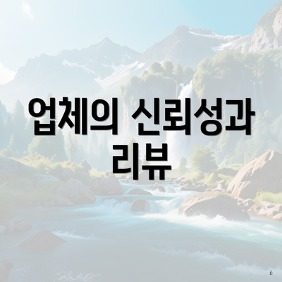 업체의 신뢰성과 리뷰