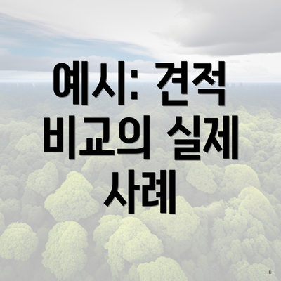 예시: 견적 비교의 실제 사례