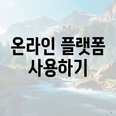 온라인 플랫폼 사용하기