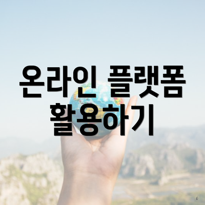 온라인 플랫폼 활용하기