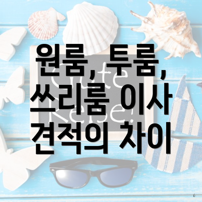 원룸, 투룸, 쓰리룸 이사 견적의 차이