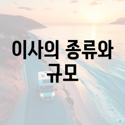 이사의 종류와 규모