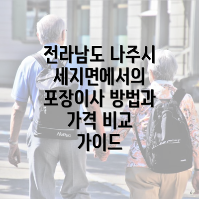 전라남도 나주시 세지면에서의 포장이사 방법과 가격 비교 가이드