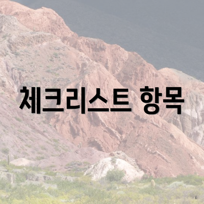 체크리스트 항목