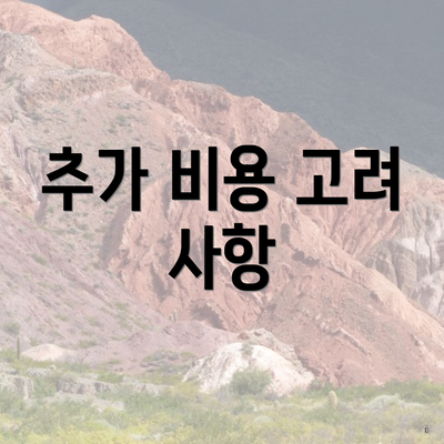 추가 비용 고려 사항