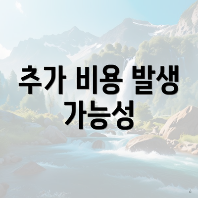 추가 비용 발생 가능성