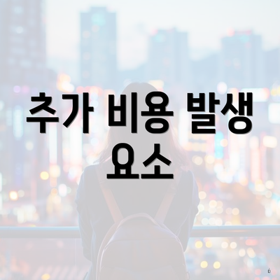 추가 비용 발생 요소