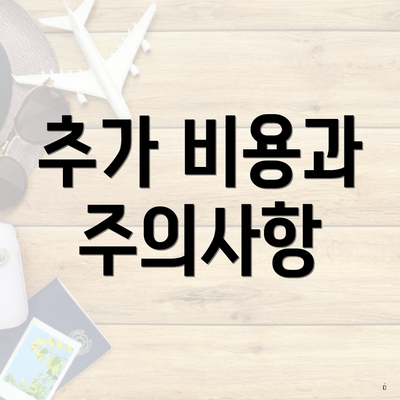 추가 비용과 주의사항