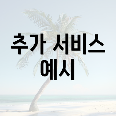 추가 서비스 예시