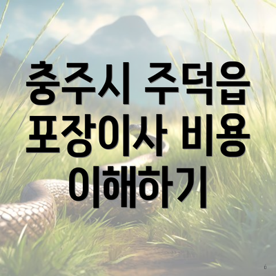 충주시 주덕읍 포장이사 비용 이해하기