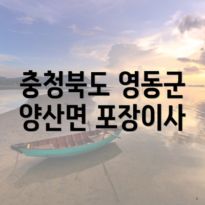 충청북도 영동군 양산면 포장이사