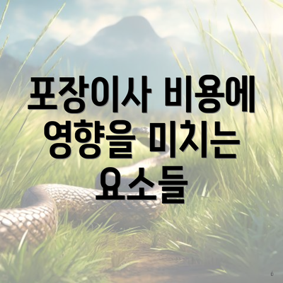 포장이사 비용에 영향을 미치는 요소들