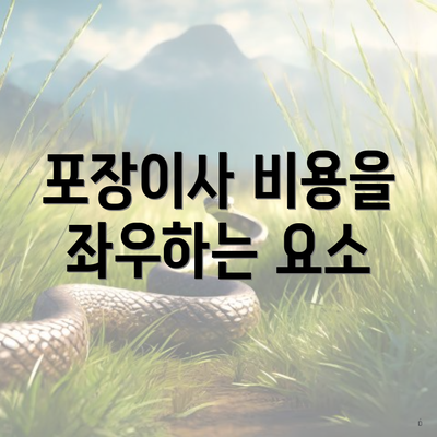 포장이사 비용을 좌우하는 요소