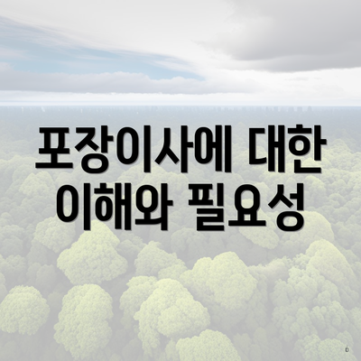 포장이사에 대한 이해와 필요성