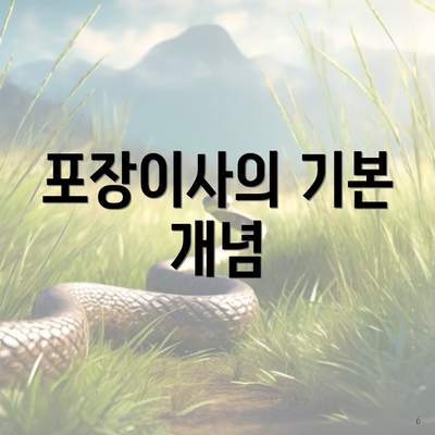 포장이사의 기본 개념