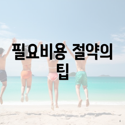 필요비용 절약의 팁