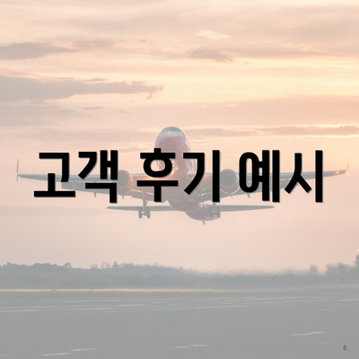 고객 후기 예시