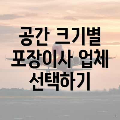 공간 크기별 포장이사 업체 선택하기