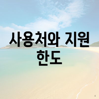사용처와 지원 한도