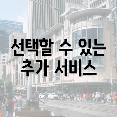 선택할 수 있는 추가 서비스