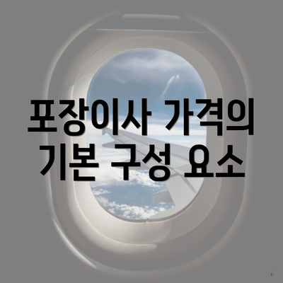 포장이사 가격의 기본 구성 요소