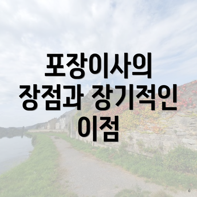 포장이사의 장점과 장기적인 이점