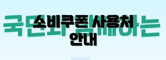 소비쿠폰 사용처 안내