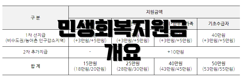 민생회복지원금 개요
