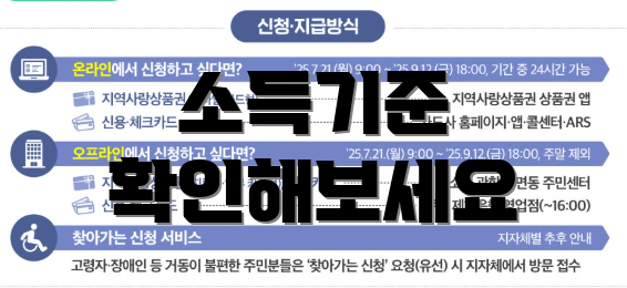 소득기준 확인해보세요