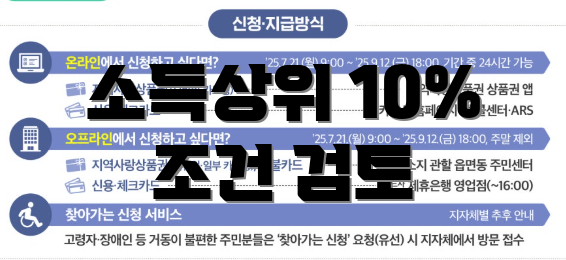 소득상위 10% 조건 검토