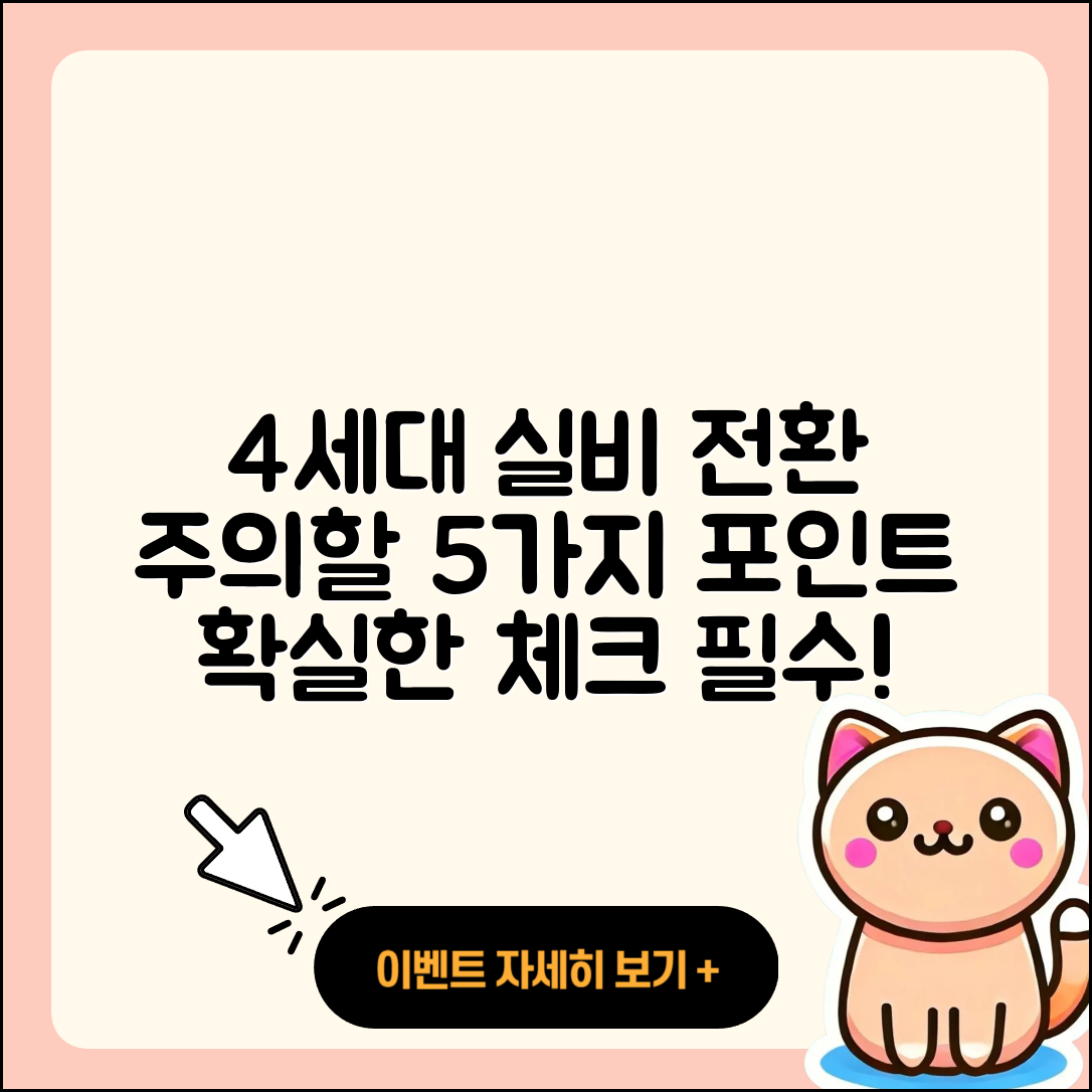 1세대 실비에서 4세대로 전환 시 5가지 주의점