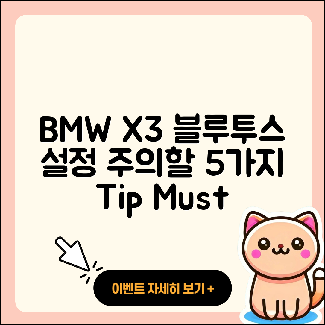 BMW X3 블루투스 설정 시 주의할 5가지