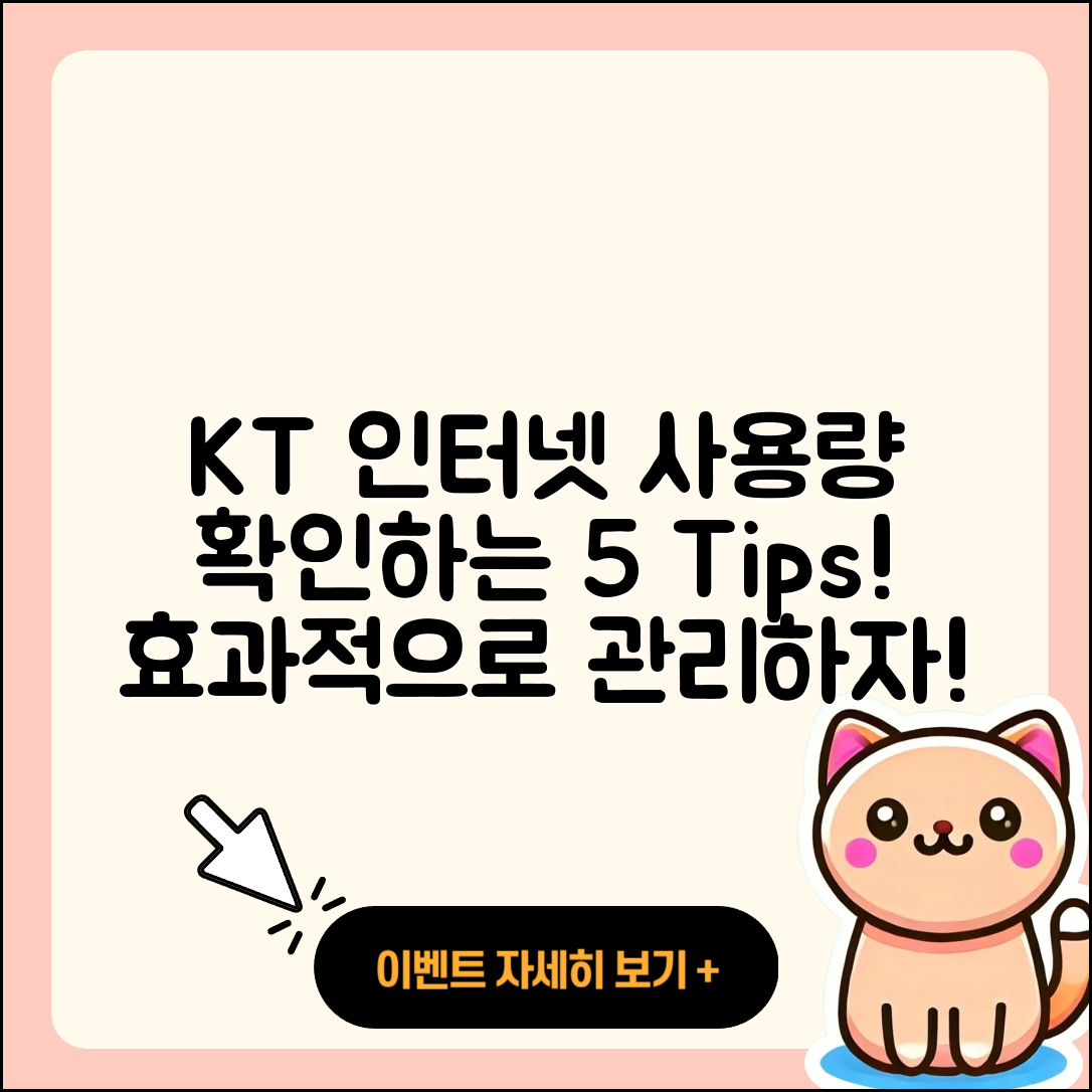 KT 인터넷 사용량 확인하는 5가지 팁