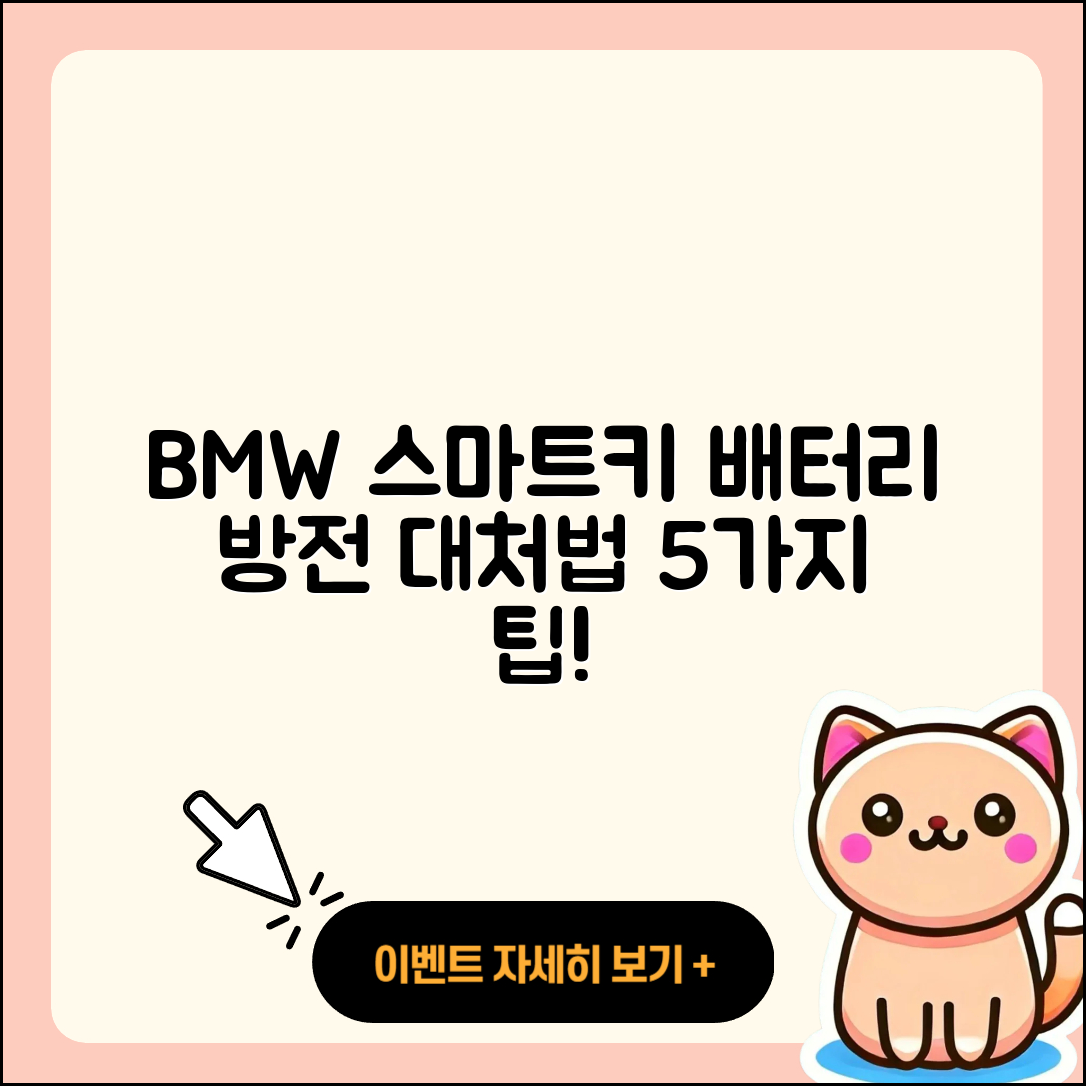 BMW 차량 스마트키 배터리 방전 대처법 5가지