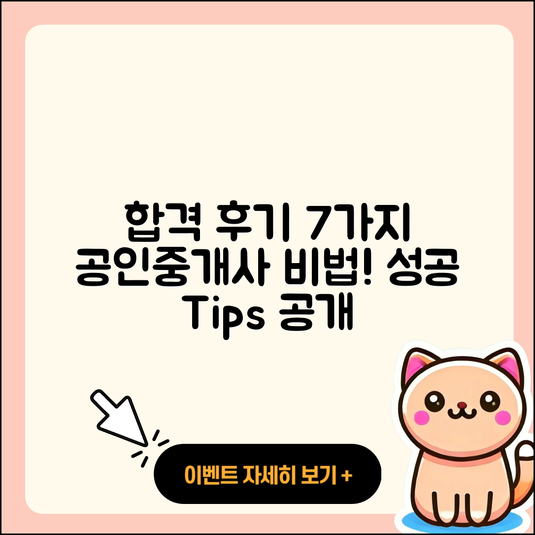 공인중개사 시험 합격 후기 7가지 비법