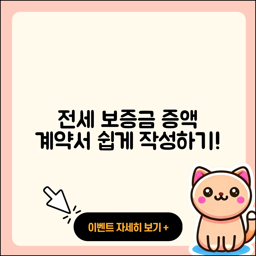 전세 보증금 증액 계약서 양식과 작성 방법 2025, 쉽게 알려줘!